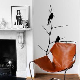 Vinyl decorative birds on branch