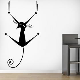 Decorative vinyl cat on the wall