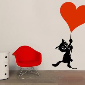 Decorate walls romantic cat