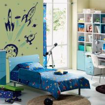 Decorative vinyl children's spaceships