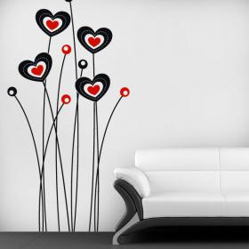 Vinyl decorative flowers of the heart