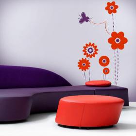 Decorative vinyl flowers and Butterfly