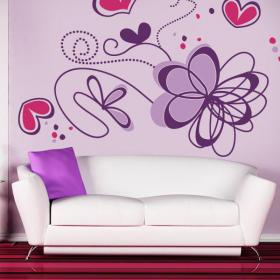 Romantic flower wall stickers