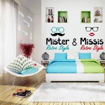 Vinyl decorative headboards bed Mr and Missis