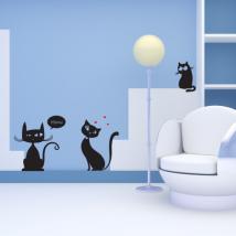 Luminescent panels dividing fluowall cats Meow