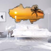 3D wall vinyl Sunset Beach