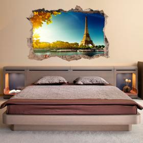 Vinyl wall 3D Tower Eiffel Paris