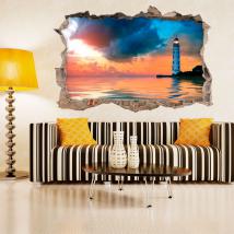 Vinyl 3D wall lighthouse