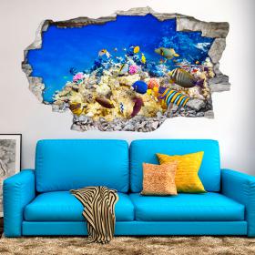 Vinyl 3D colors fish in the sea