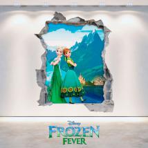 Disney Frozen Elsa & Anna 3D vinyl hole wall
