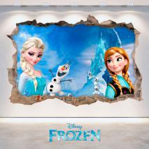 3D Disney vinyl Frozen Elsa & Anna hole wall