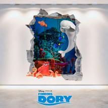 3D Disney Dory vinyl hole wall