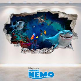 Vinyl Disney Finding Nemo 3D hole wall