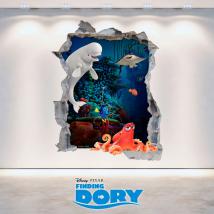 Vinyl hole Disney 3D wall looking for Dory