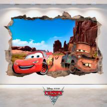 3D Disney Cars vinyl hole wall