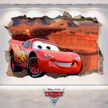 Sticker 3D Disney Cars 2 hole wall