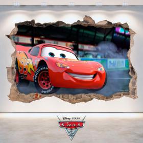 Sticker Disney Cars 2 hole wall 3D