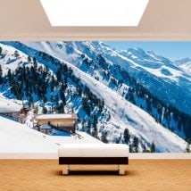 Photo wall murals snowy mountains