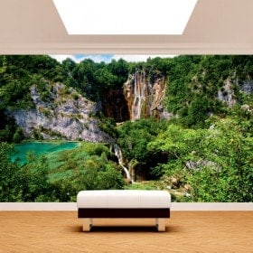 Photo wall murals waterfalls in the mountains