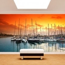 Photo wall murals Barcelona port