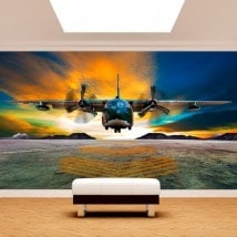 Aircraft landing photo wall murals