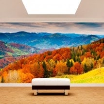 Photo wall murals tree mountains fall