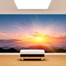 Photo wall murals sunset in mountains