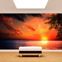 Photo wall murals Sun Sunset Beach