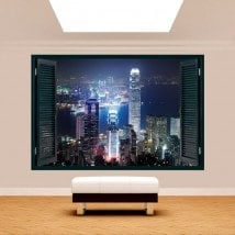 Hong Kong City 3D window