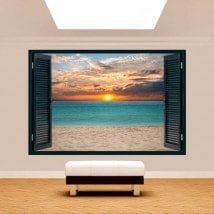 Windows 3D sunset on the beach English 5126