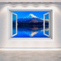 3D wall window Mount Fuji