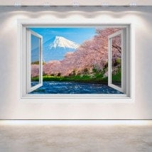 Windows 3D Mt. Fuji cherry trees blossom