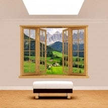 Windows 3D mountains Funes Italy