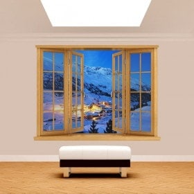 Windows 3D mountains Alps Austria