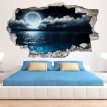 Vinyl 3D Moon and sea