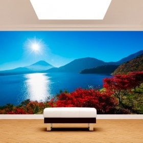 Photo wall murals sunset Mount Fuji