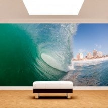 Photo wall murals within the wave