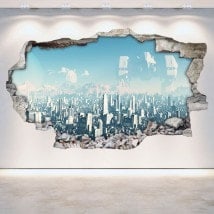 3D sci-fi broken wall vinyls Scifi