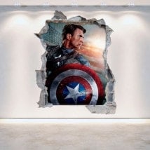 Vinyl Captain America broken 3D wall