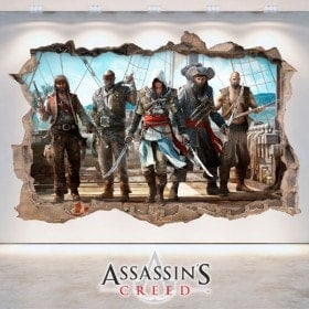 3D vinyl hole wall Assassin's Creed