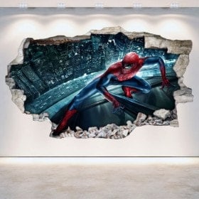 3D wall vinyls broken Spiderman