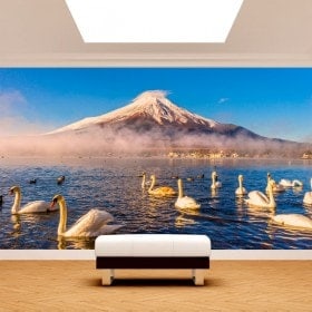 Swan Lake Kawaguchi Mt. Fuji Photo wall murals