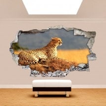 Broken Africa Leopard 3D wall vinyl