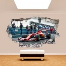 Vinyl wall 3D rotating car Formula 1