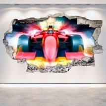 Formula 1 broken 3D wall vinyl