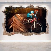 Vinyl wall broken 3D Mountain Bike