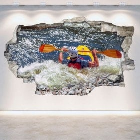 3D Rafting kayaking vinyl wall-broken