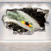 3D wall vinyls broken Rafting kayaking