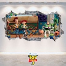 Decorative vinyl Toy Story 3 wall broken 3D