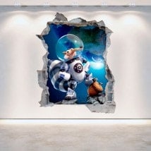 Decorative vinyl 3D Ice Age 5 broken wall